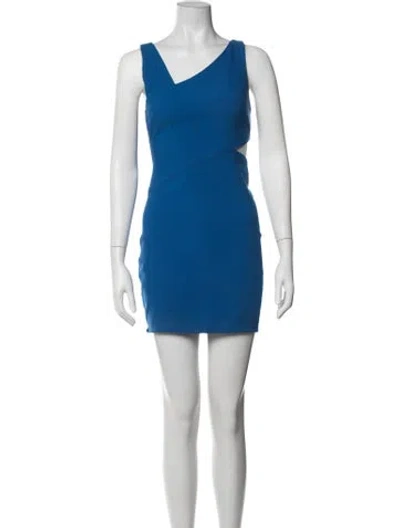 Pre-owned Likely Asymmetrical Mini Dress In Blue