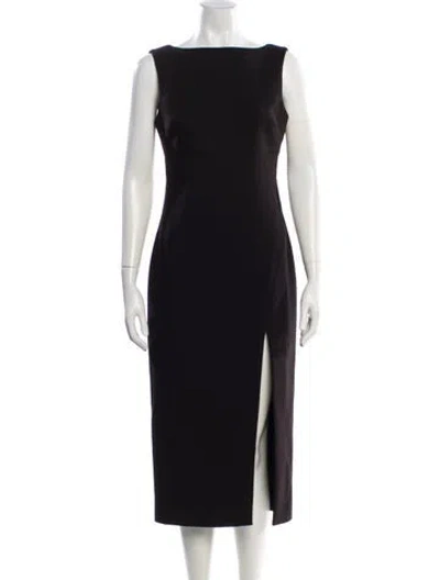 Pre-owned Likely Bateau Neckline Midi Length Dress In Black