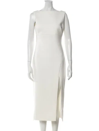 Pre-owned Likely Bateau Neckline Midi Length Dress In Neutrals