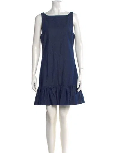 Pre-owned Likely Bateau Neckline Mini Dress In Blue