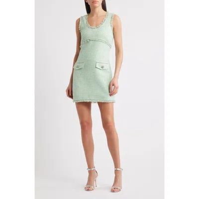 Likely Camden Fray Tweed Minidress In Green