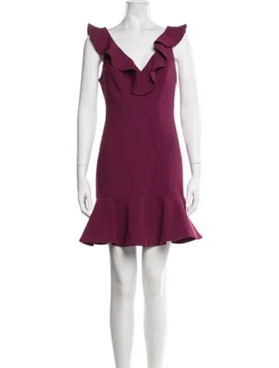 Pre-owned Likely Cowl Neck Mini Dress In Burgundy