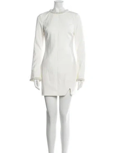 Pre-owned Likely Crew Neck Mini Dress In White