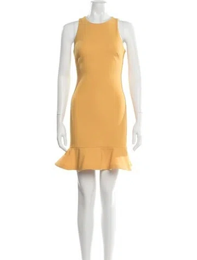 Pre-owned Likely Crew Neck Mini Dress In Yellow