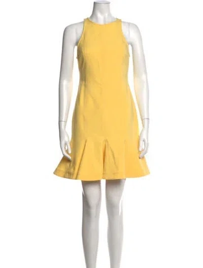 Pre-owned Likely Crew Neck Mini Dress In Yellow