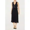 Likely Dorothea Sequin Pleated Sleeveless Midi Dress In Animal Print