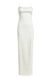 Likely Edna Rhinestone Detail Column Gown In White