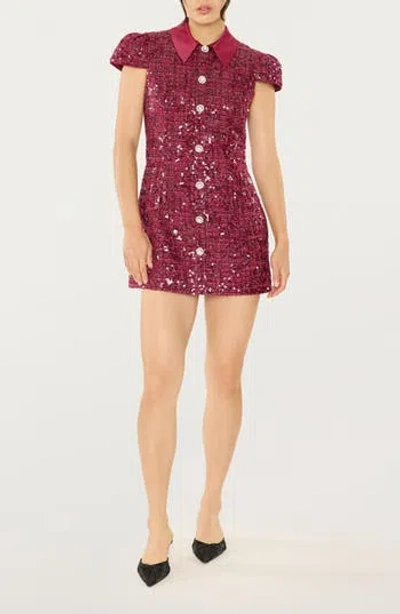 Likely Estella Sequin Minidress In Burgundy