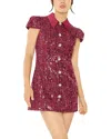 Likely Estella Sequined Tweed Mini Dress In Burgundy