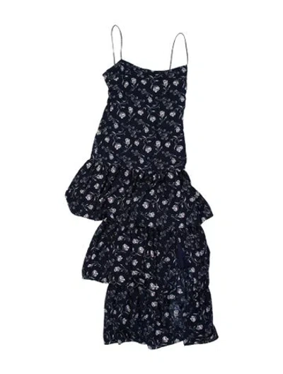Pre-owned Likely Floral Print Long Dress In Blue