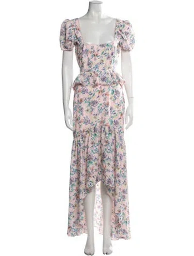 Pre-owned Likely Floral Print Long Dress W/ Tags In Pink