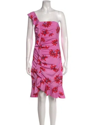 Pre-owned Likely Floral Print Midi Length Dress In Pink