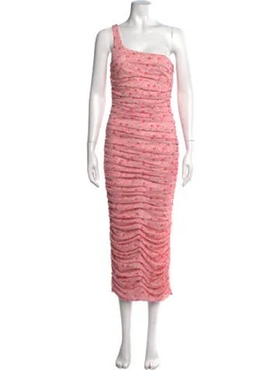 Pre-owned Likely Floral Print Midi Length Dress In Pink