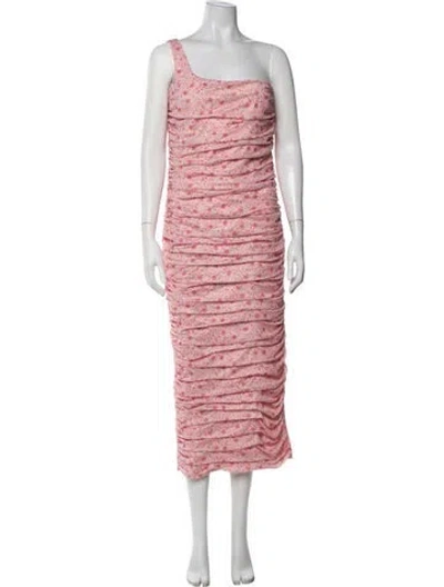 Pre-owned Likely Floral Print Midi Length Dress In Pink