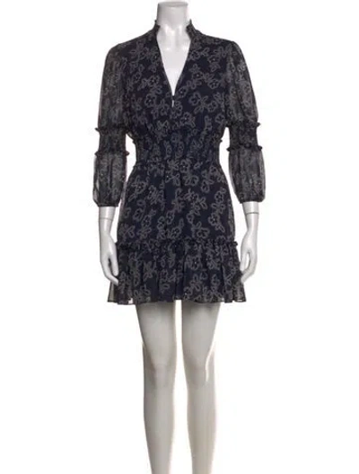 Pre-owned Likely Floral Print Mini Dress In Black