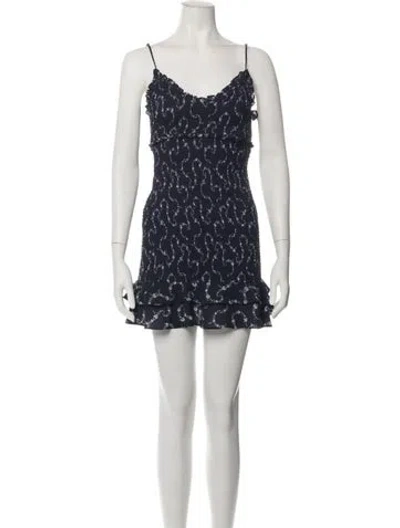 Pre-owned Likely Floral Print Mini Dress In Blue