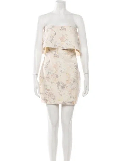 Pre-owned Likely Floral Print Mini Dress In Neutrals