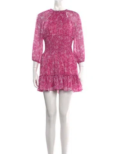 Pre-owned Likely Floral Print Mini Dress In Pink