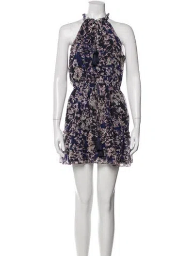 Pre-owned Likely Floral Print Mini Dress In Purple