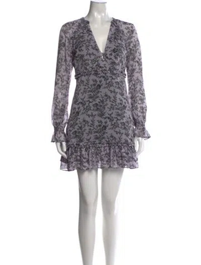 Pre-owned Likely Floral Print Mini Dress In Purple
