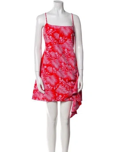 Pre-owned Likely Floral Print Mini Dress In Red