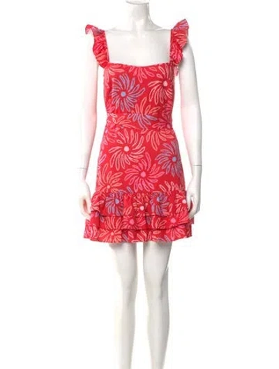 Pre-owned Likely Floral Print Mini Dress In Red