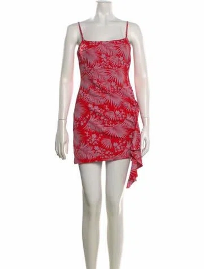 Pre-owned Likely Floral Print Mini Dress In Red