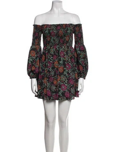 Pre-owned Likely Floral Print Mini Dress W/ Tags In Black