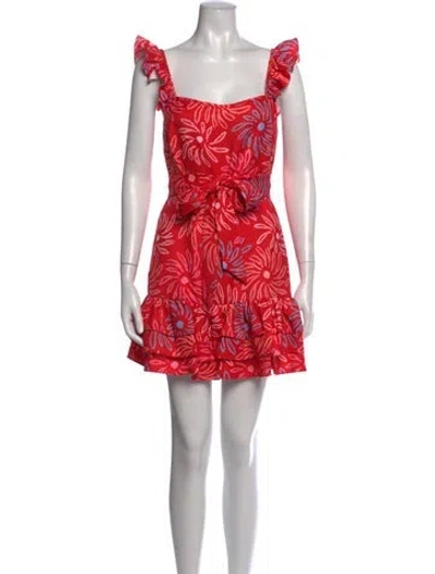 Pre-owned Likely Floral Print Mini Dress W/ Tags In Red