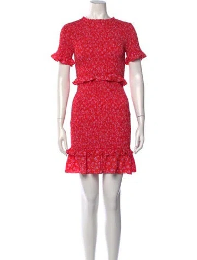 Pre-owned Likely Floral Print Mini Dress W/ Tags In Red
