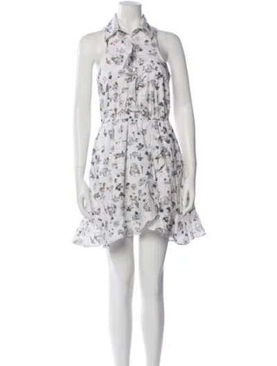 Pre-owned Likely Floral Print Mini Dress In White