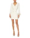 Likely Gloria Feather Double Breasted Long Sleeve Blazer Minidress In White