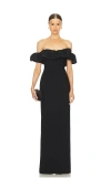 Likely Griffin Off The Shoulder Gown In Black