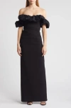 Likely Griffin Off The Shoulder Gown In Black