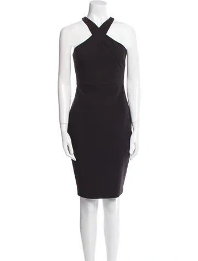 Pre-owned Likely Halterneck Knee-length Dress In Black