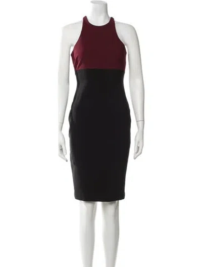 Pre-owned Likely Halterneck Knee-length Dress In Black