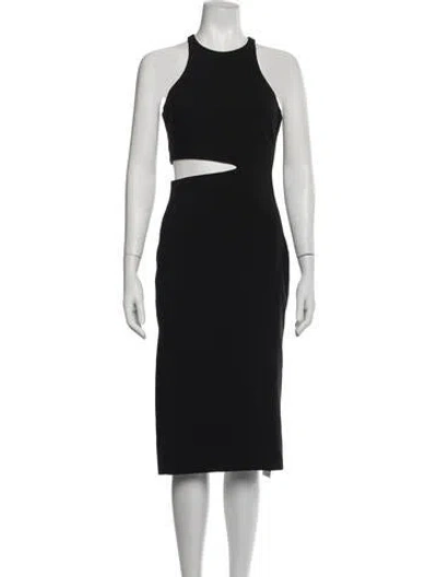 Pre-owned Likely Halterneck Knee-length Dress In Black
