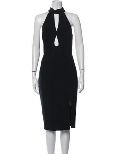Pre-owned Likely Halterneck Knee-length Dress In Black/blue