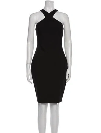 Pre-owned Likely Halterneck Knee-length Dress In Gray