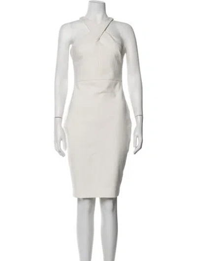 Pre-owned Likely Halterneck Knee-length Dress In Neutrals