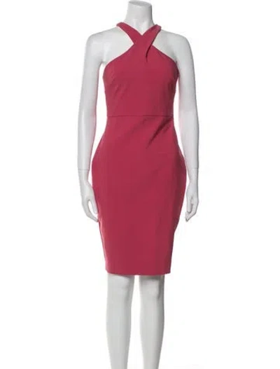 Pre-owned Likely Halterneck Knee-length Dress In Pink