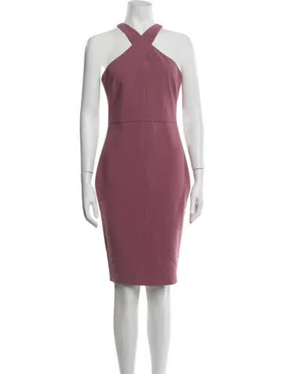 Pre-owned Likely Halterneck Knee-length Dress In Pink