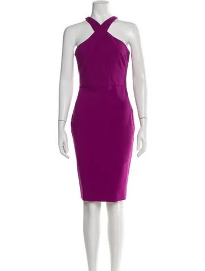 Pre-owned Likely Halterneck Knee-length Dress In Purple