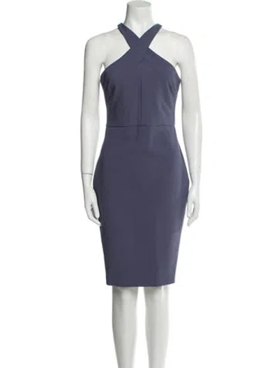 Pre-owned Likely Halterneck Knee-length Dress In Purple