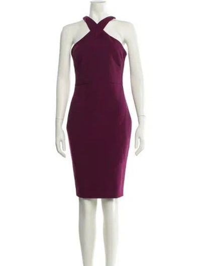 Pre-owned Likely Halterneck Knee-length Dress In Purple