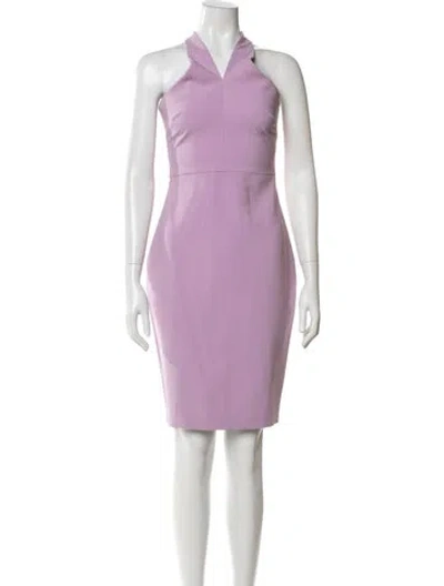Pre-owned Likely Halterneck Knee-length Dress In Purple