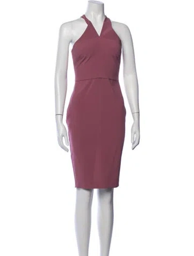 Pre-owned Likely Halterneck Knee-length Dress In Purple