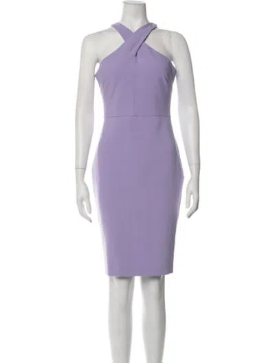 Pre-owned Likely Halterneck Knee-length Dress In Purple