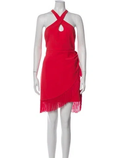 Pre-owned Likely Halterneck Knee-length Dress In Red