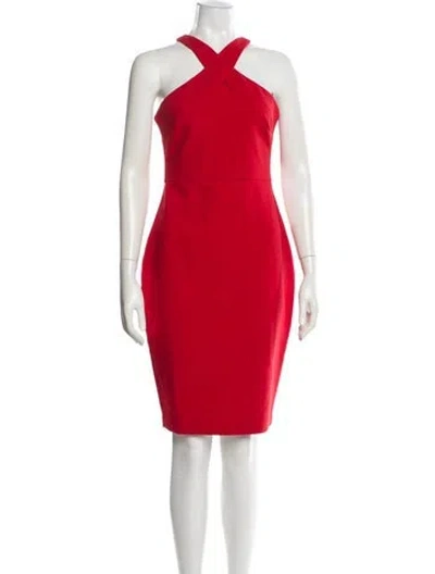 Pre-owned Likely Halterneck Knee-length Dress In Red